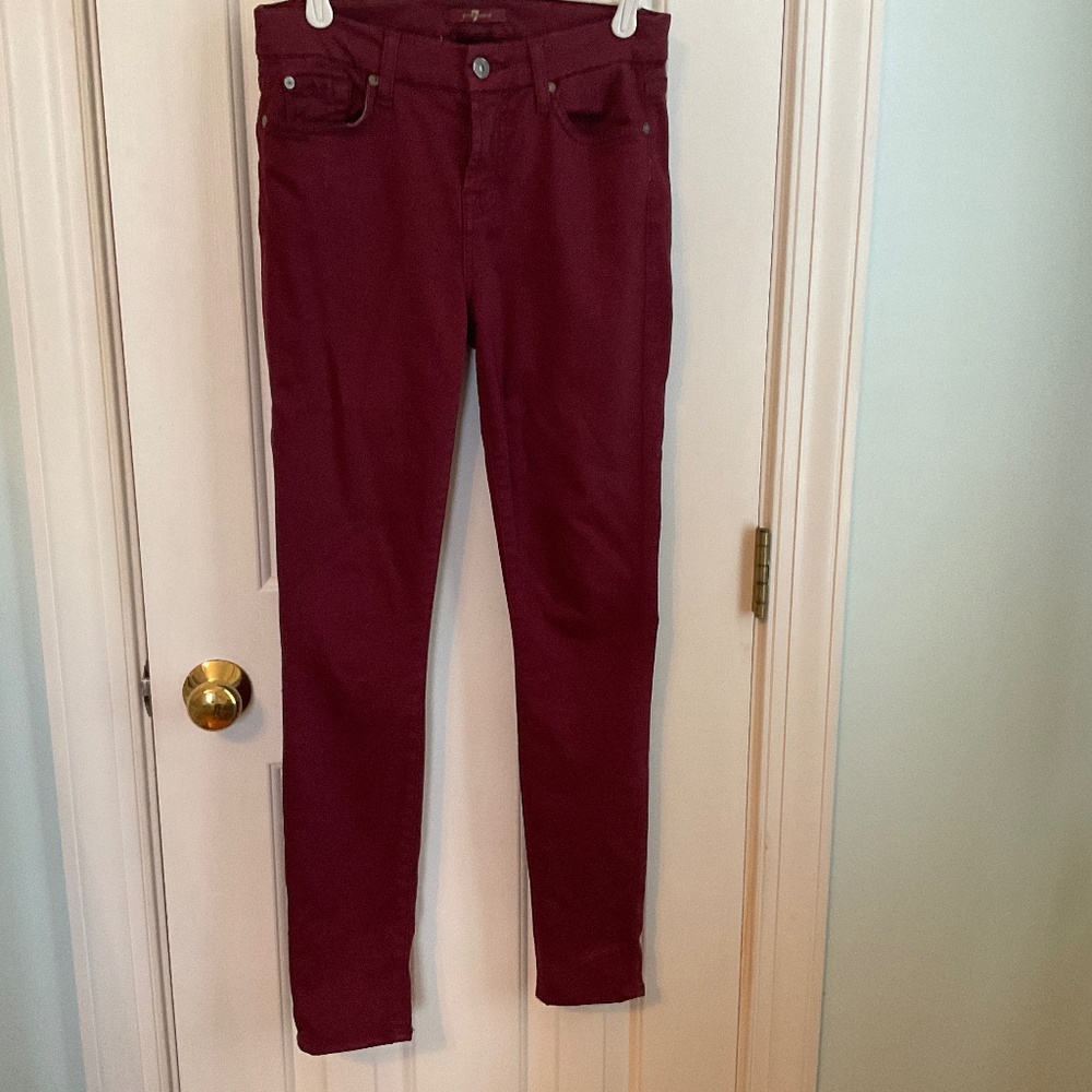 7 For All Mankind Burgundy Jeans